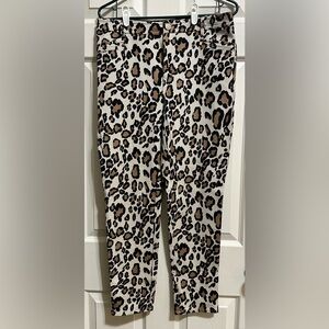 Chicos Size 1 So Slimming Leopard Print Pants